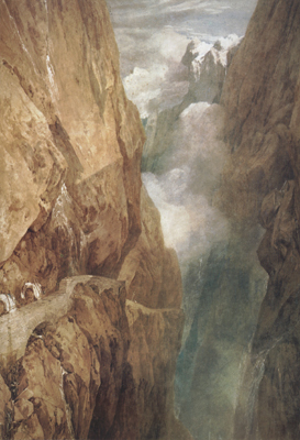 The passage of Mount St.Gothard,taken from the centre of the Teufels Broch Switzerland (mk31)